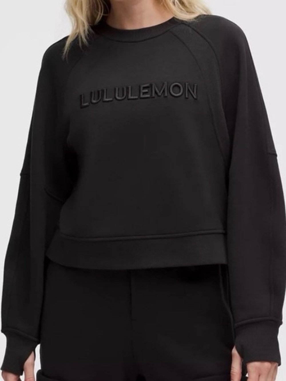 lululemon athletica Black Embroidered Logo Sweatshirt